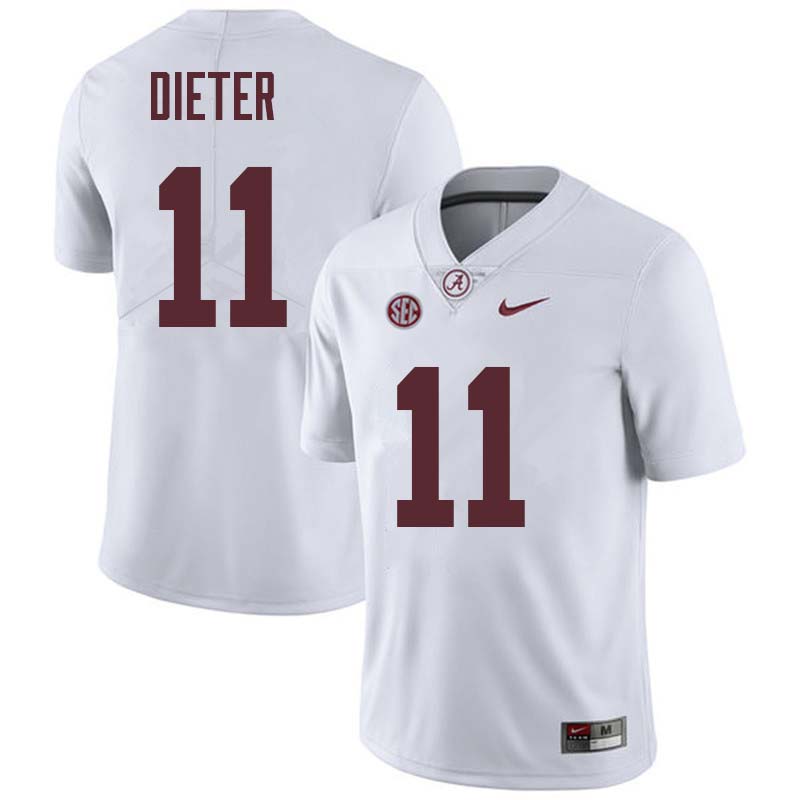 Alabama Crimson Tide Men's Gehrig Dieter #11 White NCAA Nike Authentic Stitched College Football Jersey GP16S05AT